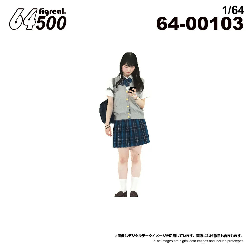箱庭技研 figreal 1/64 女学生A11 彩色済みフィギュア 64-00103