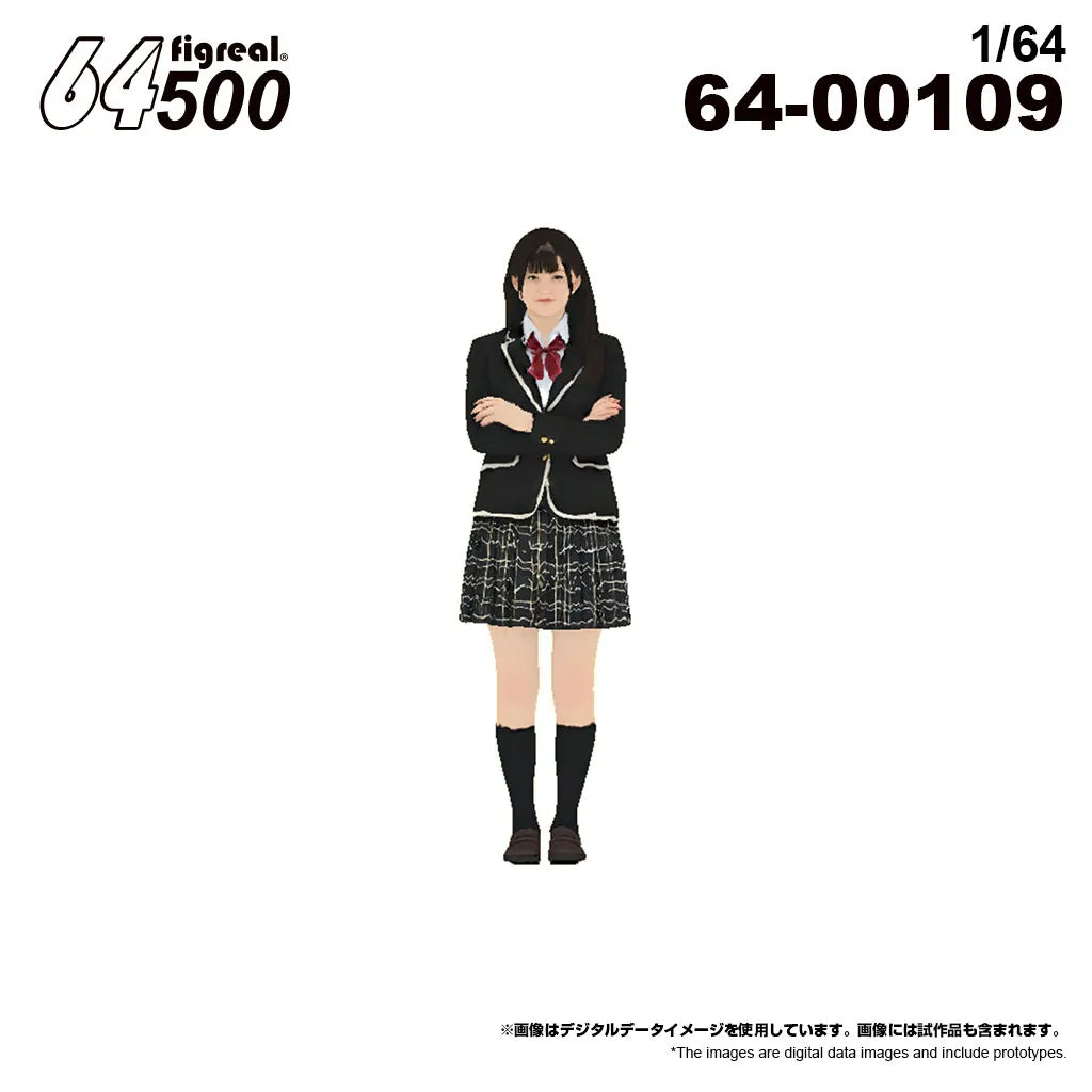 箱庭技研 figreal 1/64 女学生A17 彩色済みフィギュア 64-00109
