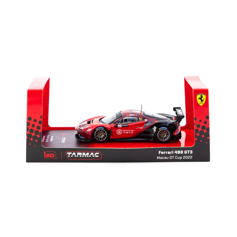 Tarmac Works X iXO Models 1/64 Ferrari 488 GT3 Macau GT Cup 2022 Harmony Racing #51 - HOBBY64