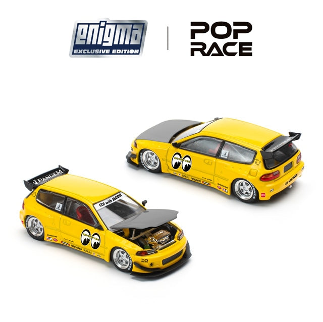 POP RACE x Enigma 1/64 Pandem Civic EG6 v1.5 - MOONEYES 1/64 パンデム シビック EG6 - ムーンアイズ