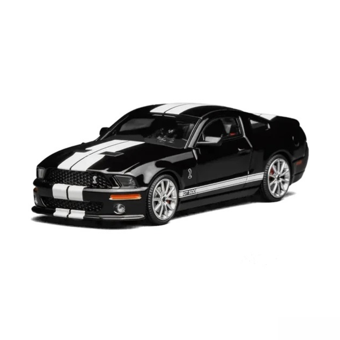 モーターヘリックス X グリーンライト 1/64 フォード マスタング シェルビー GT500 2007 エボニーブラック ホワイトダブルストライプ
