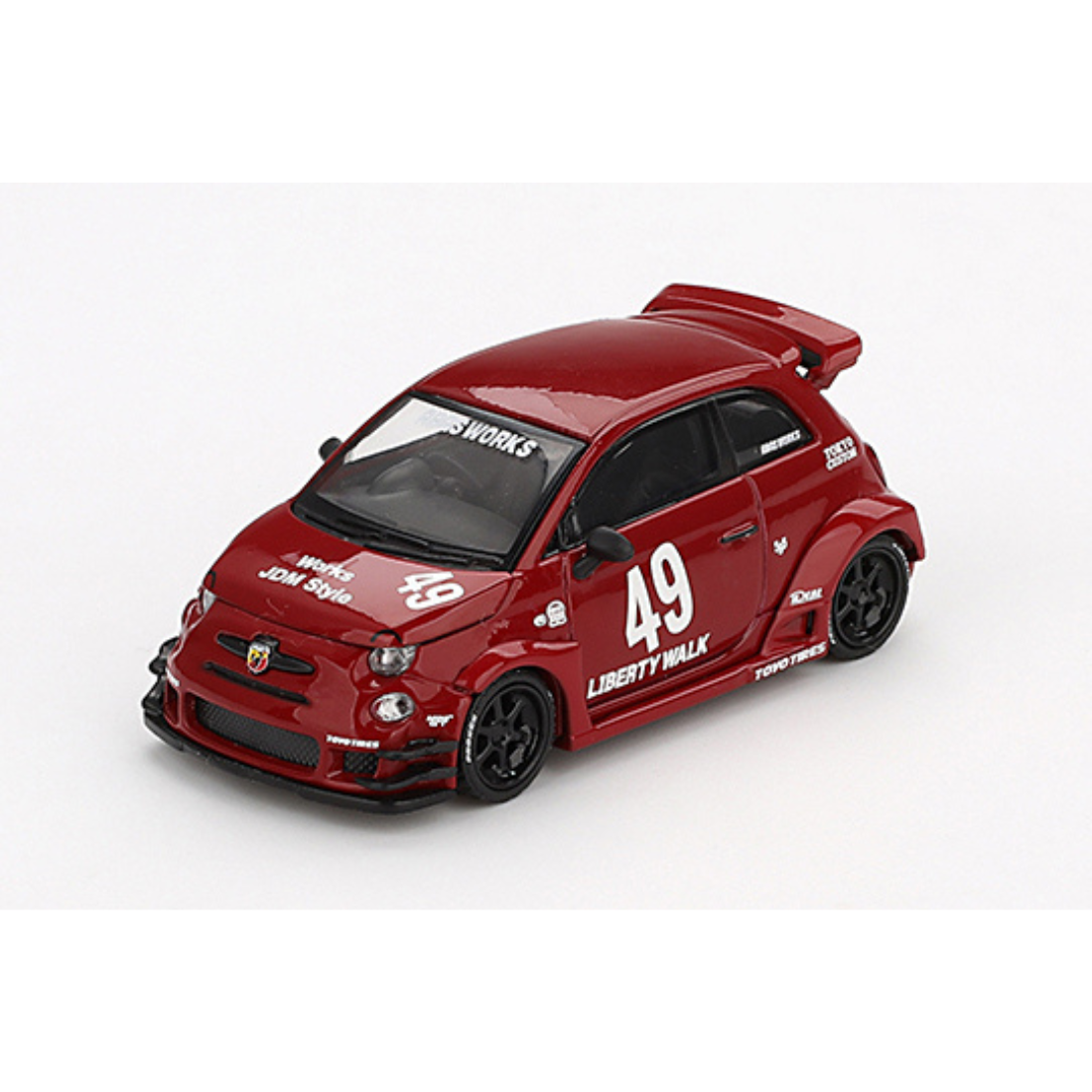 再入荷 MINI GT 1/64 アバルト 595 LB-WORKS x Abas Works レッド(左ハンドル)