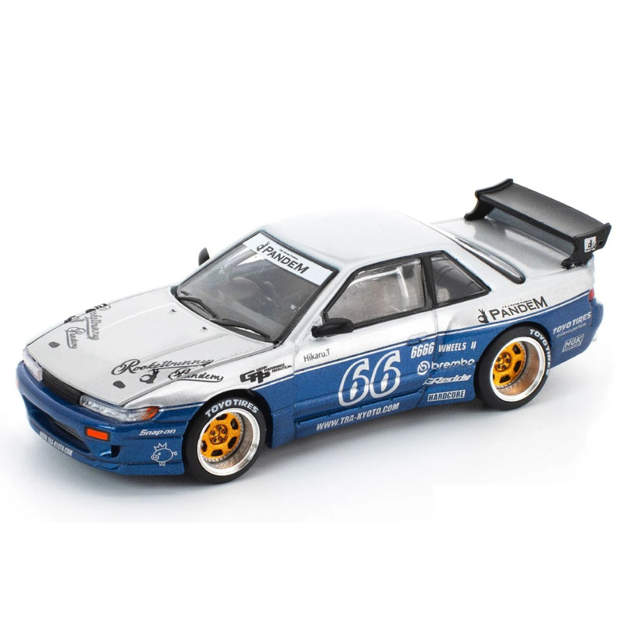 ポップレース 1/64 パンデム シルビア S13 ムーンテックブルー