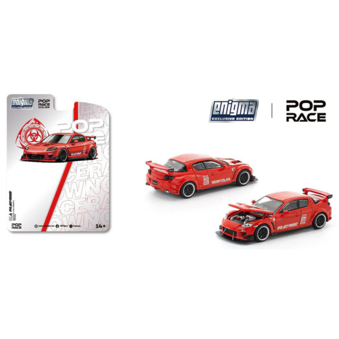 POP RACE x Enigma 1/64 MAZDA RX-8 RE-AMEMIYA (Red Color)