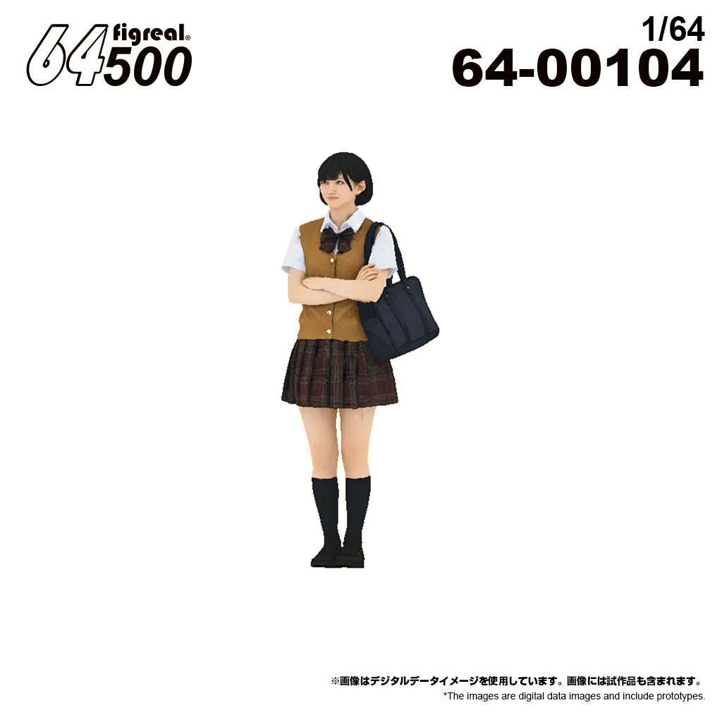 箱庭技研 figreal 1/64女学生A12 彩色済みフィギュア 64-00104