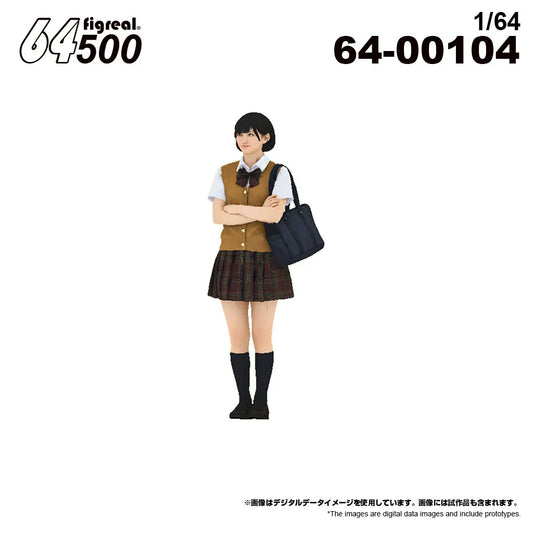 箱庭技研 figreal 1/64女学生A12 彩色済みフィギュア 64-00104