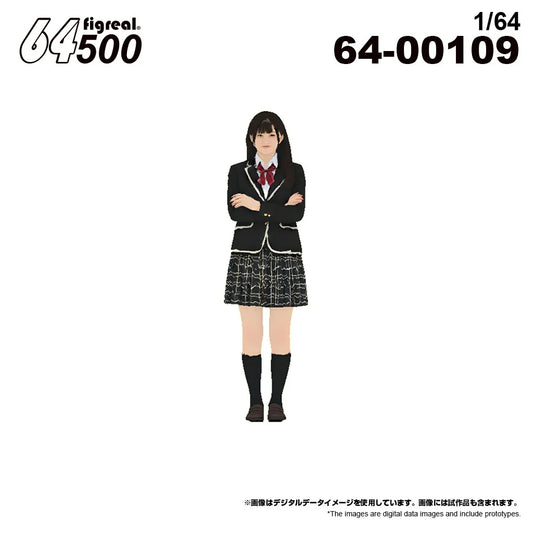箱庭技研 figreal 1/64 女学生A17 彩色済みフィギュア 64-00109