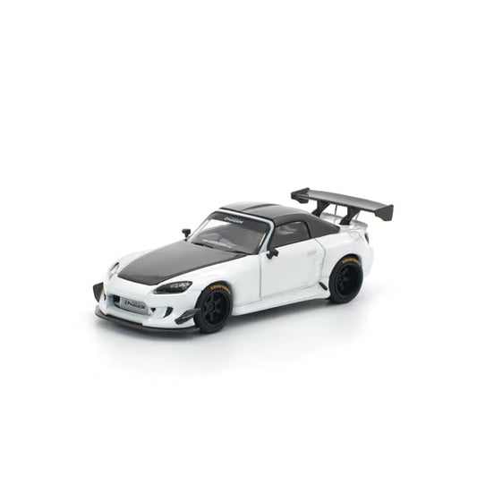 POP RACE 1/64 パンデム S2000 ホワイト カーボンフード