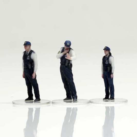 箱庭技研 figreal 1/64 警察官001(13) 3体セット