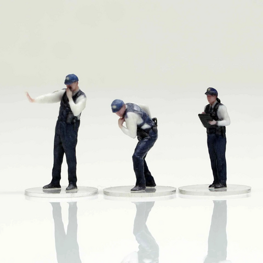 箱庭技研 figreal 1/64警察官002(13) 3体セット