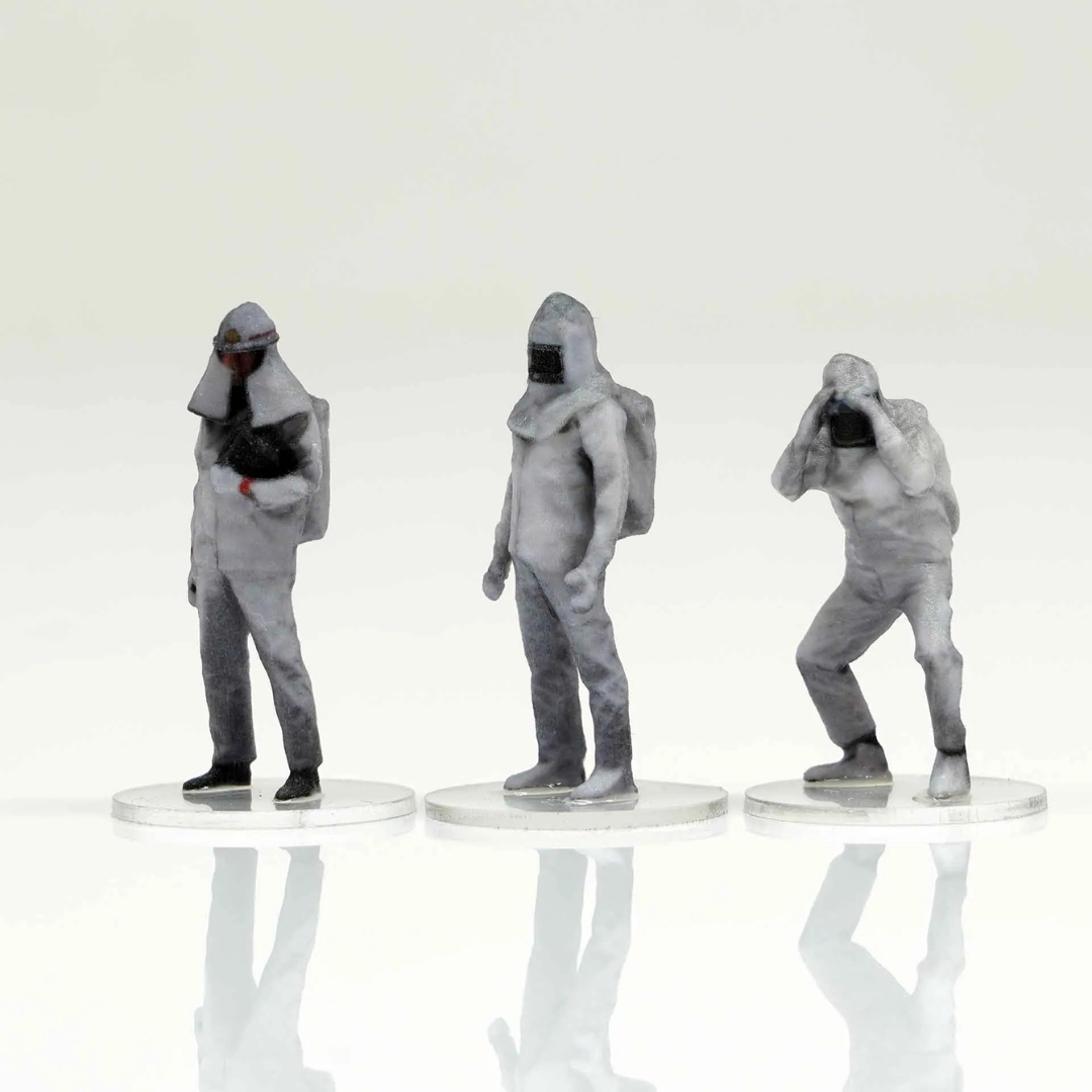 箱庭技研 figreal 1/64 消防隊員005 3体セット