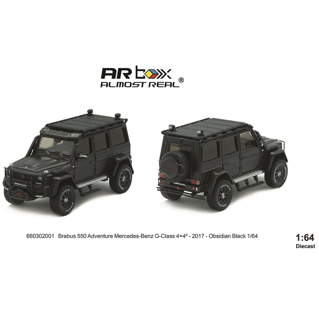 ALMOST REAL 1/64 Brabus 550 Adventure Mercedes-Benz G-Class 4 x 4² -2017- Obsidian Black