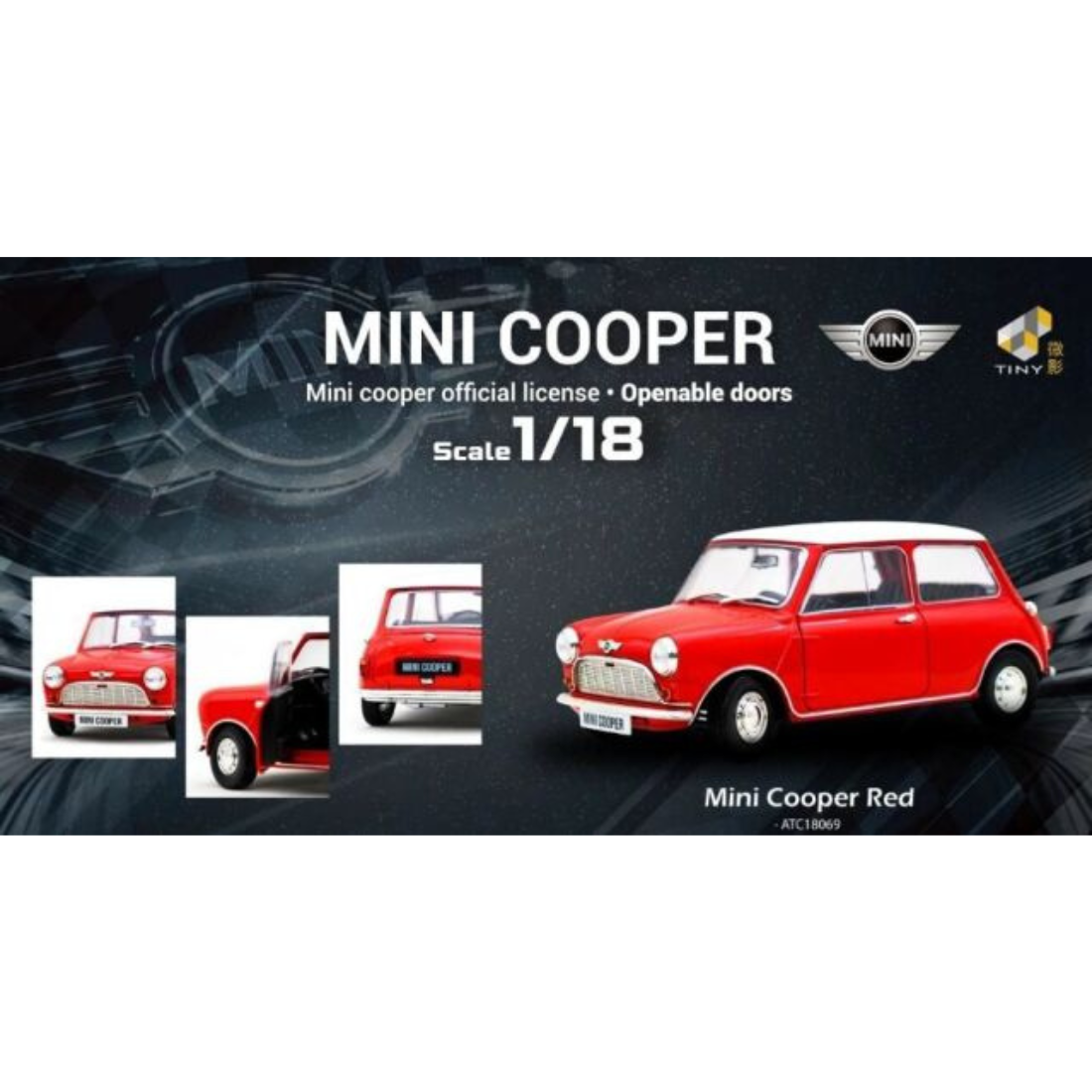 TINY 1/18 ミニクーパー レッド