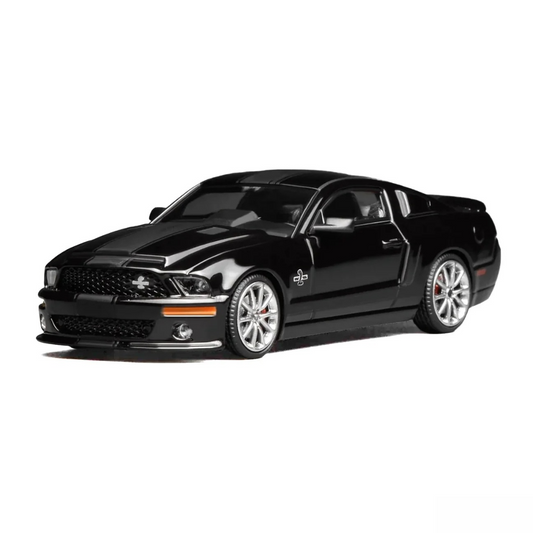 モーターヘリックス X グリーンライト 1/64 フォード マスタング シェルビー GT500 スーパースネーク 2007 エボニーブラック マットブラックシングルストライプ