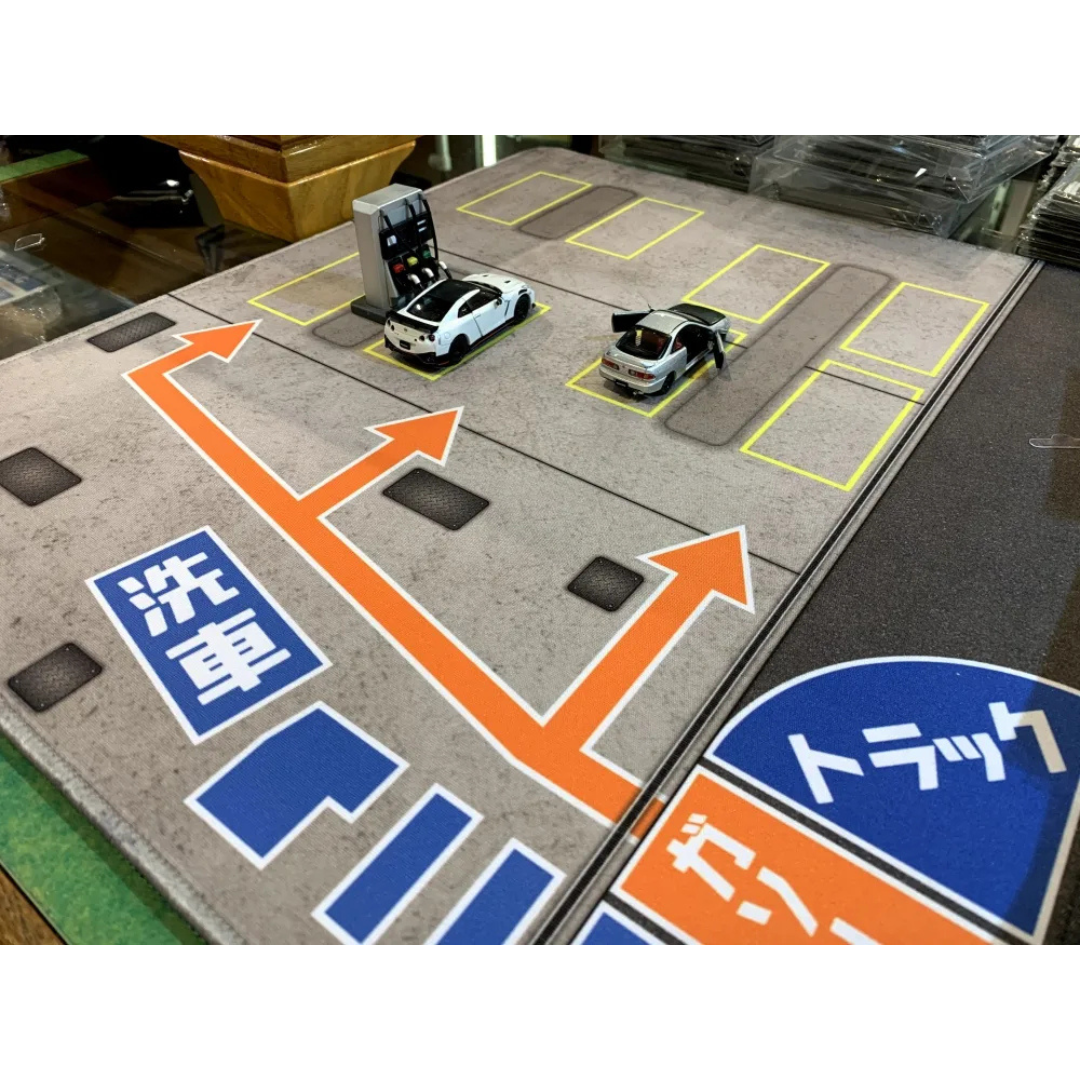 デスクトップジオラマ GSガソリンスタンド JAPAN L Desktop Diorama 450mm×400mm 収納袋付き