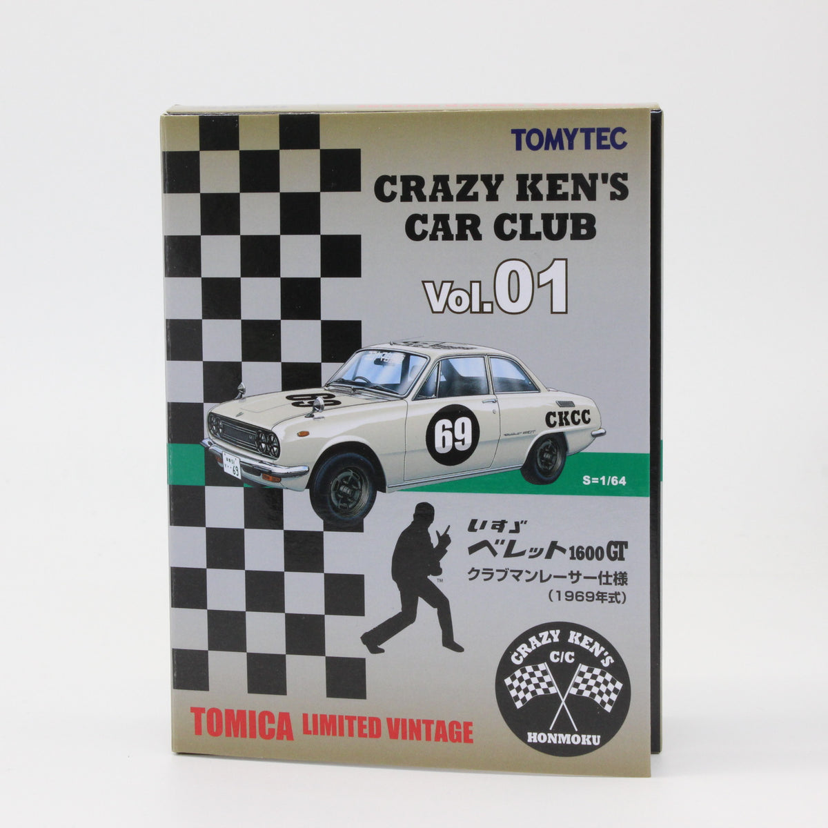 【USED】トミカリミテッドヴィンテージ 1/64 クレイジーケンズ・カークラブ 01 いすゞ ベレット 1600GT クラブマンレーサー仕様 (1969年式)