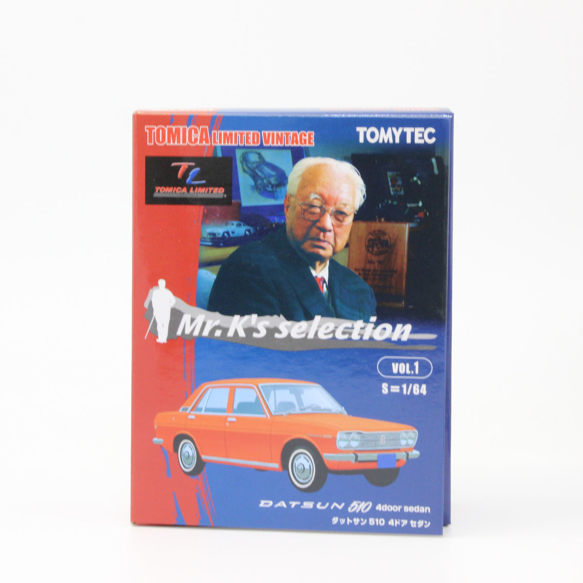 【USED】トミカリミテッドヴィンテージ 1/64 Mr.K'sセレクション 1 ダットサン 510 4ドア セダン (赤)