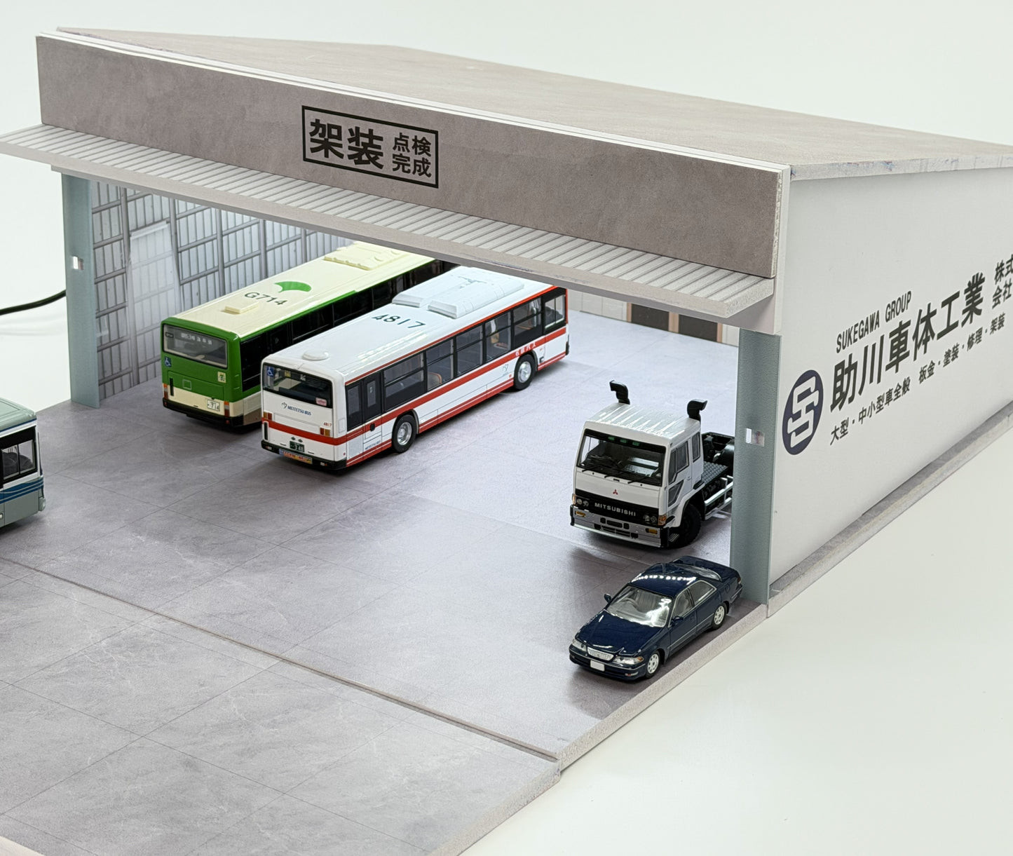 特注品 助川車体工業 Fast Diorama  1/64  大型バス・大型車両整備工場ジオラマ　限定品