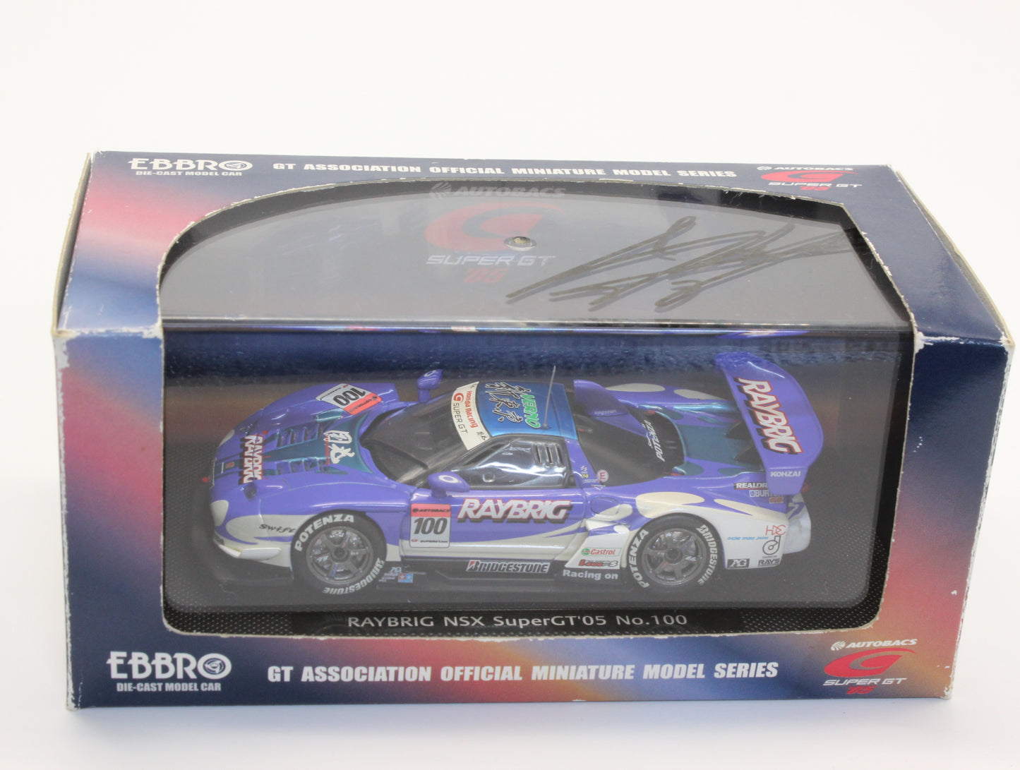 エブロ 1/43 スーパーGT 2005 レイブリッグ NSX 細川慎弥選手サイン入り