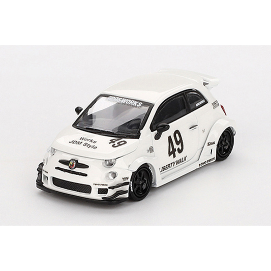 再入荷 MINI GT 1/64 アバルト 595 LB-WORKS x Abas Works ガラ ホワイト(左ハンドル)