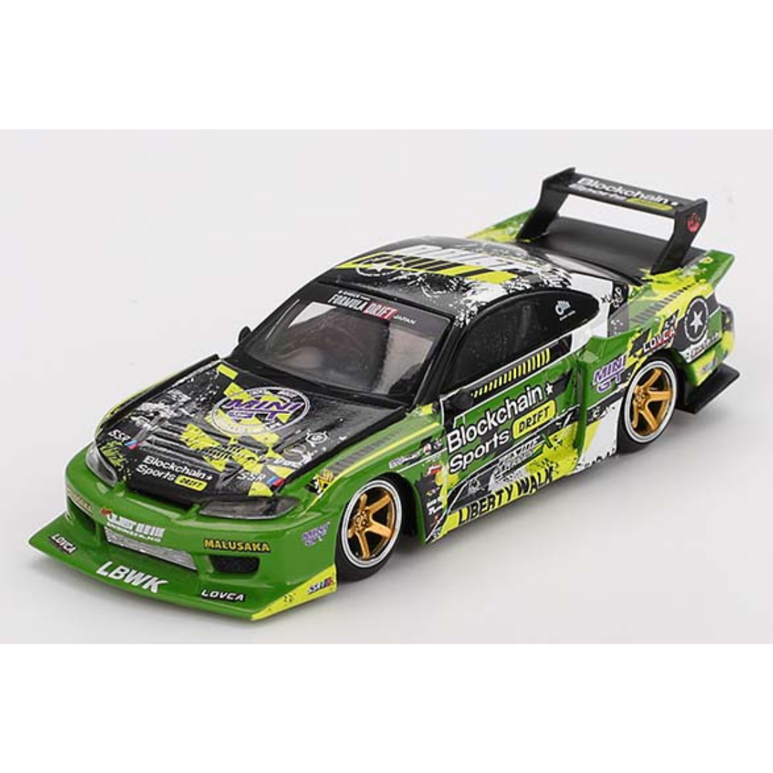 再入荷 MINI GT 1/64 Nissan シルビア(S15) LB-Super Silhouette #555 V2 2024 Formula Drift Japan(右ハンドル)