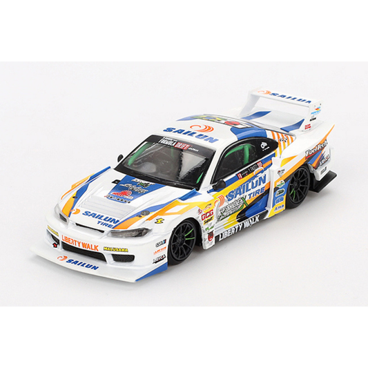 再入荷 MINI GT 1/64 Nissan シルビア(S15) LB-Super Silhouette #555 2023 Formula Drift Japan(右ハンドル)