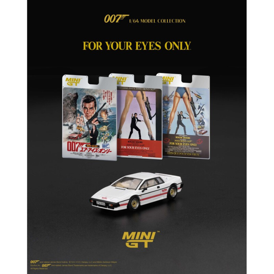 MINI GT 1/64 Lotus Esprit Turbo White "For Your Eyes Only" (1981) Japan Limited Edition Package