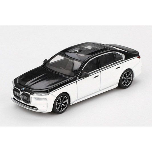MINI GT 1/64 BMW i7 xDrive60 アルピンホワイト/ブラックサファイア(左ハンドル)