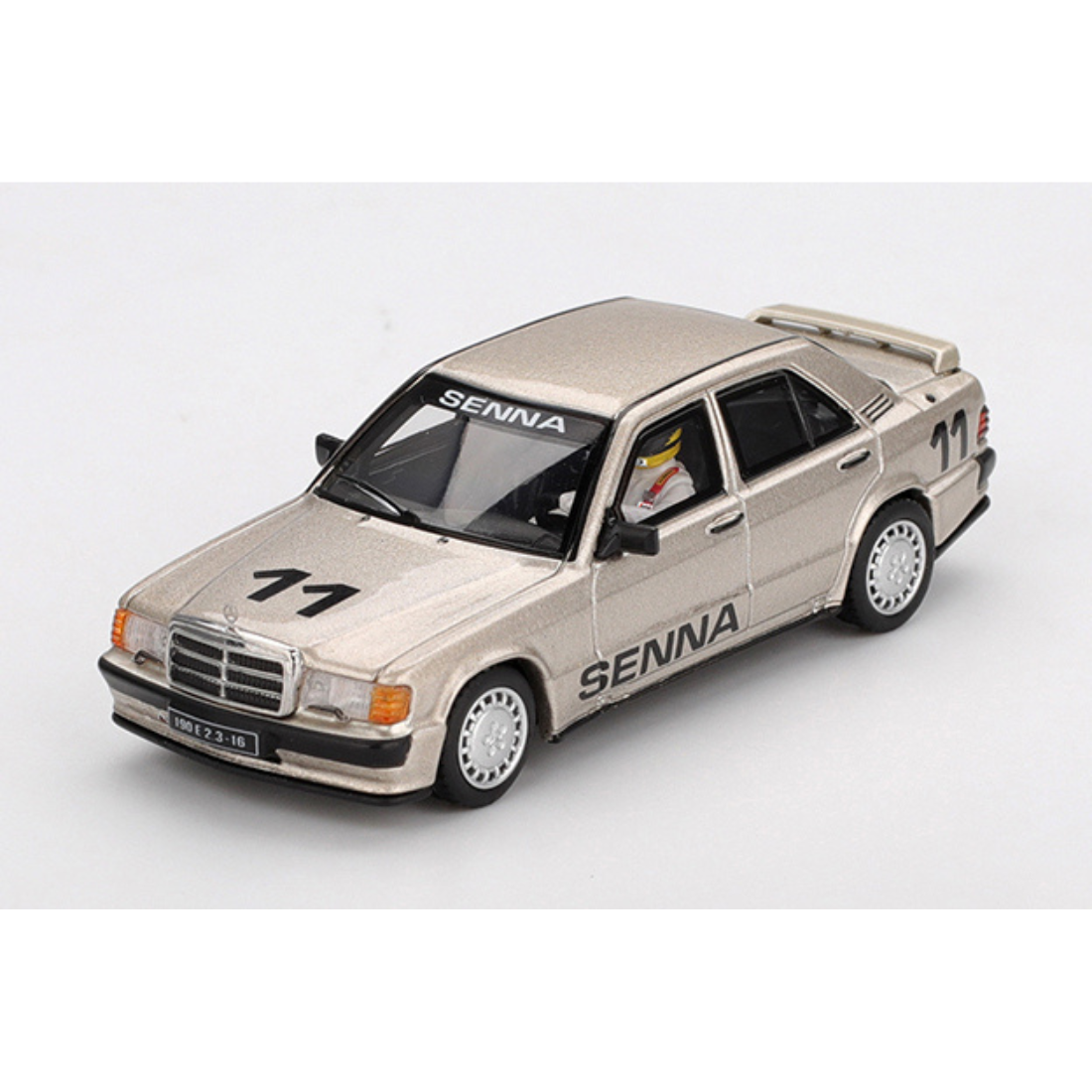 再入荷 MINI GT 1/64 メルセデス ベンツ 190E 2.3-16 ニュルブルクリンク "レース オブ チャンピオンズ" 1984 #11 アイルトン・セナ フィギュア付(左ハンドル)