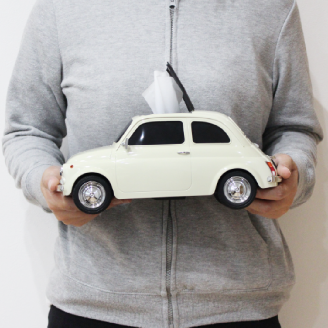 2WAY ティッシュケース フィアットヌォーヴァ 500 Fiat nuova 500 1957 イエロー （ウェットティッシュケース・ティッシュケース　両用）