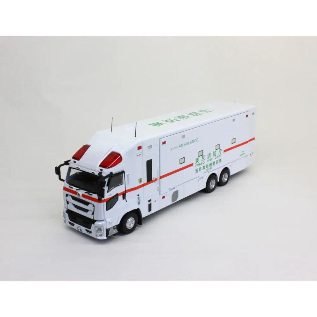 ACTCAR　1/64スケール　東京消防庁　スーパーアンビュランス　消防救助機動部隊　いすゞギガ（左拡幅ボディ・スロープ付）